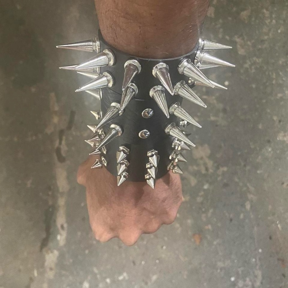 3 PCs Set Gothic PU leather Spike Bracelets ——
 “ THE SPIKE DEMON “ pack